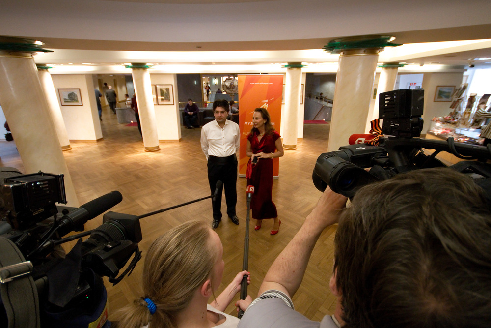 Communication with press_ Irina Nikitina (Musical Olympus foundation president) and Ayyub Guliyev (conductor, Azerbaijan)